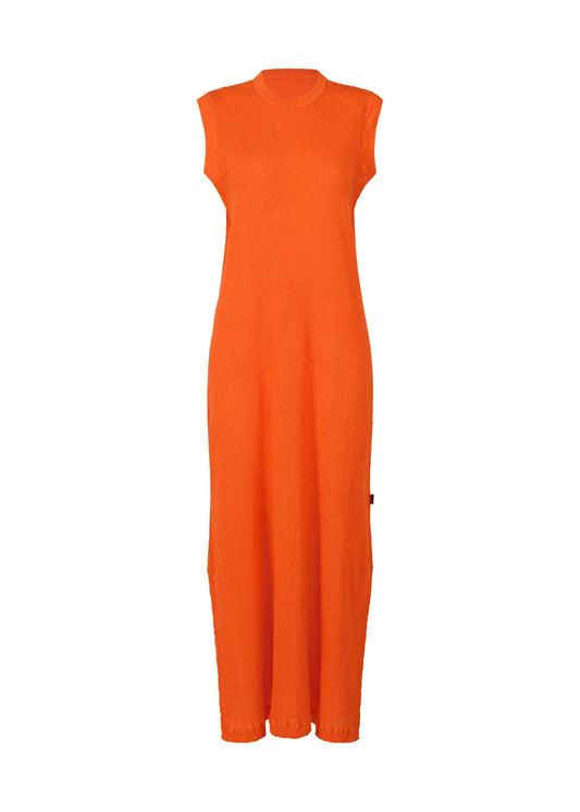A product shot of the HAAT KYO CHIJIMI MAY dress in orange (32).