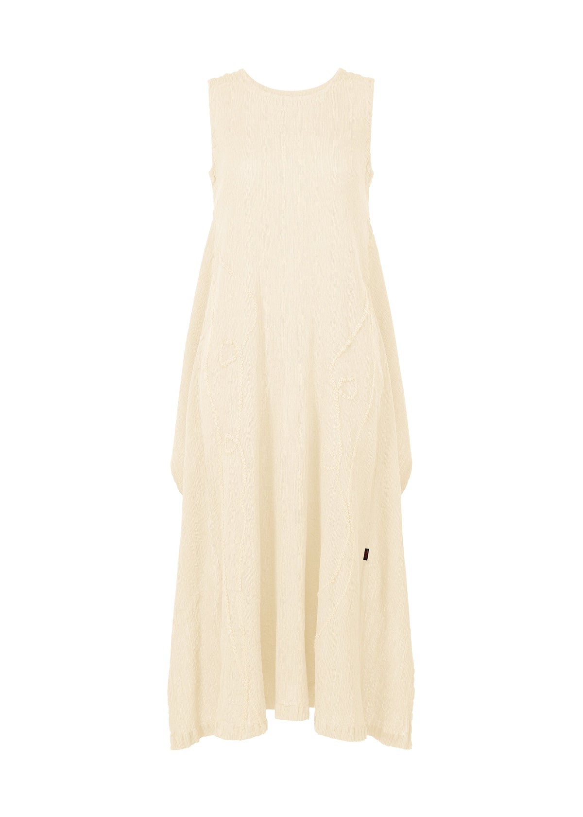 A product shot of the HAAT KYO CHIJIMI EMB dress in off white (02).