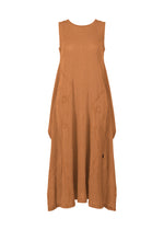 A product shot of the HAAT KYO CHIJIMI EMB dress in camel (42).