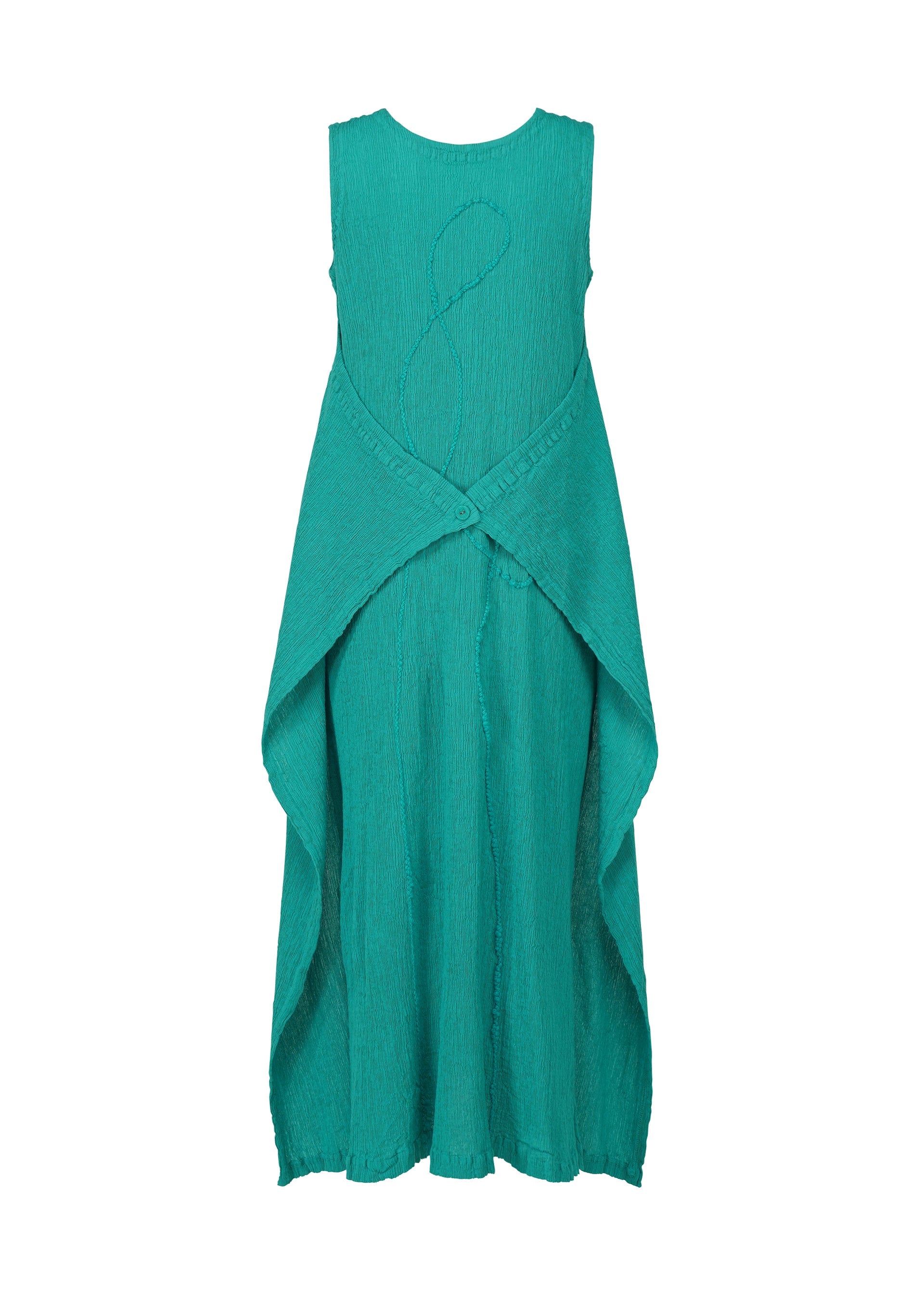 A detail shot of the HAAT KYO CHIJIMI EMB dress.