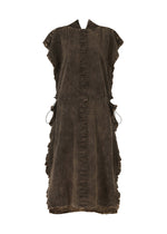 A product shot of the HAAT TENMOKU COTTON dress in brown (44).