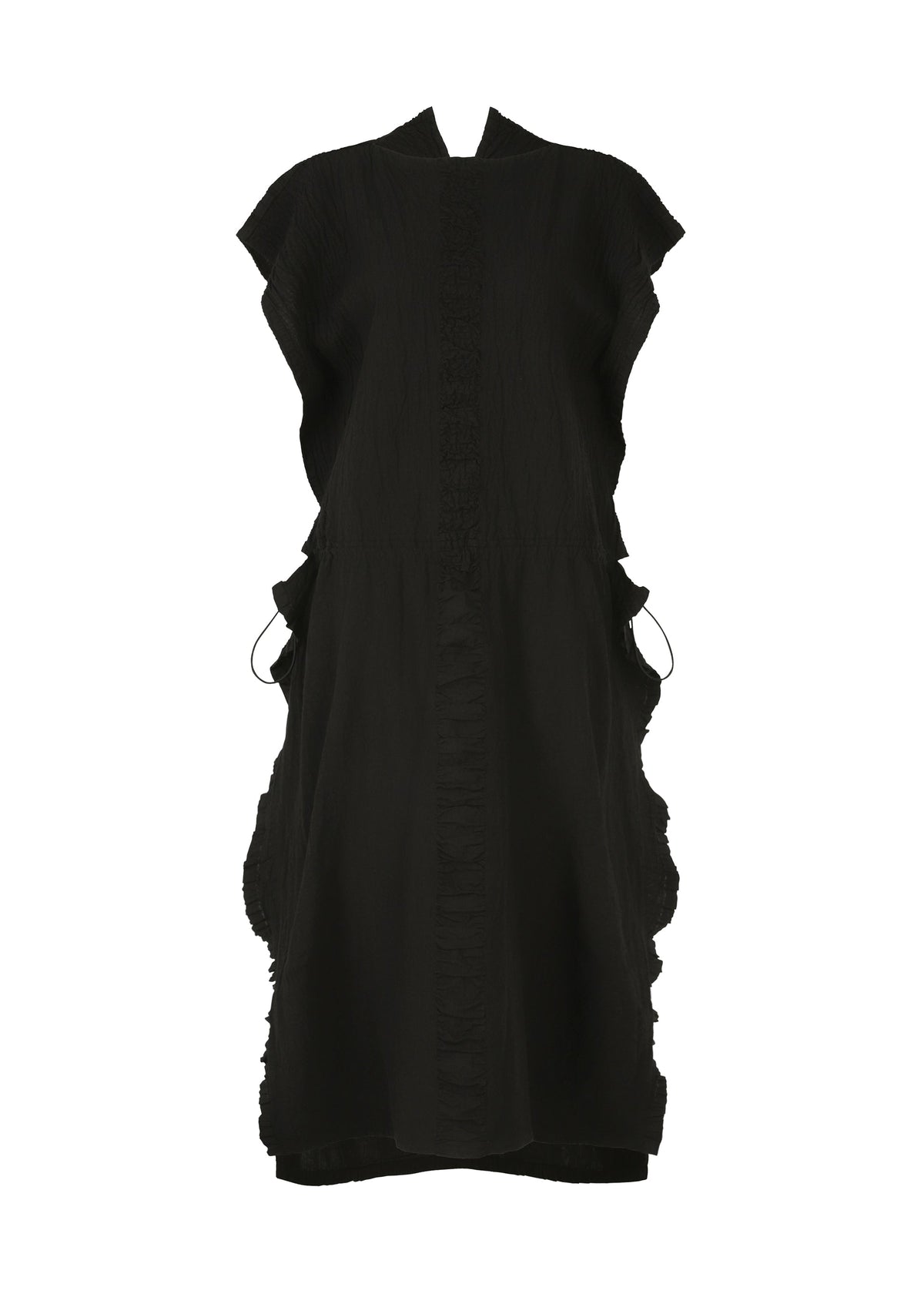 A product shot of the HAAT TENMOKU COTTON dress in black (15).