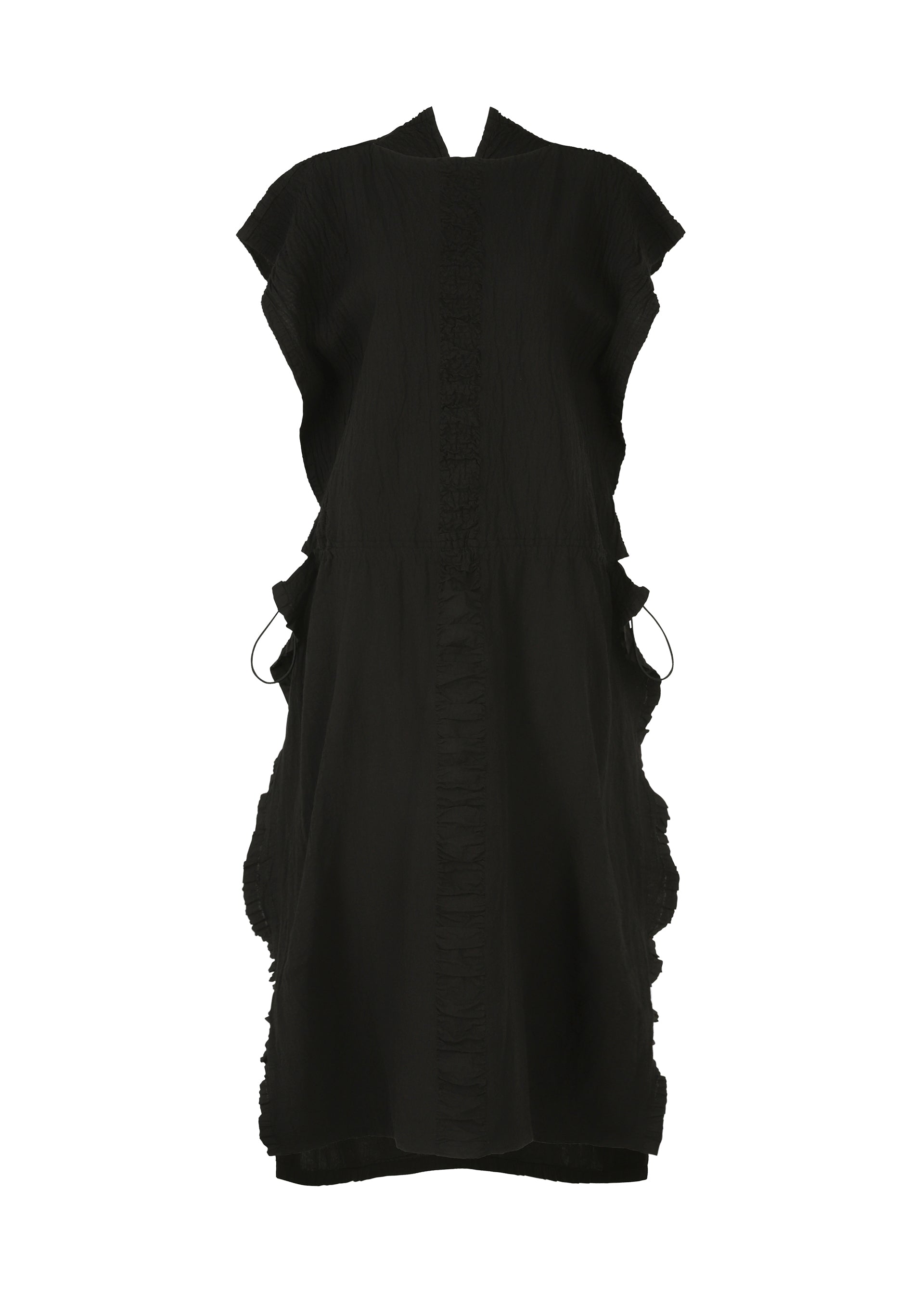 A product shot of the HAAT TENMOKU COTTON dress in black (15).