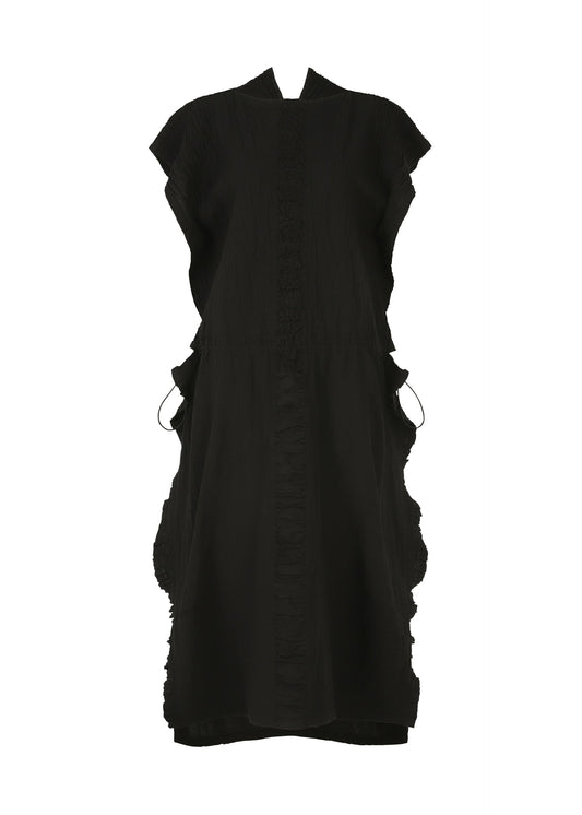 A product shot of the HAAT TENMOKU COTTON dress in black (15).