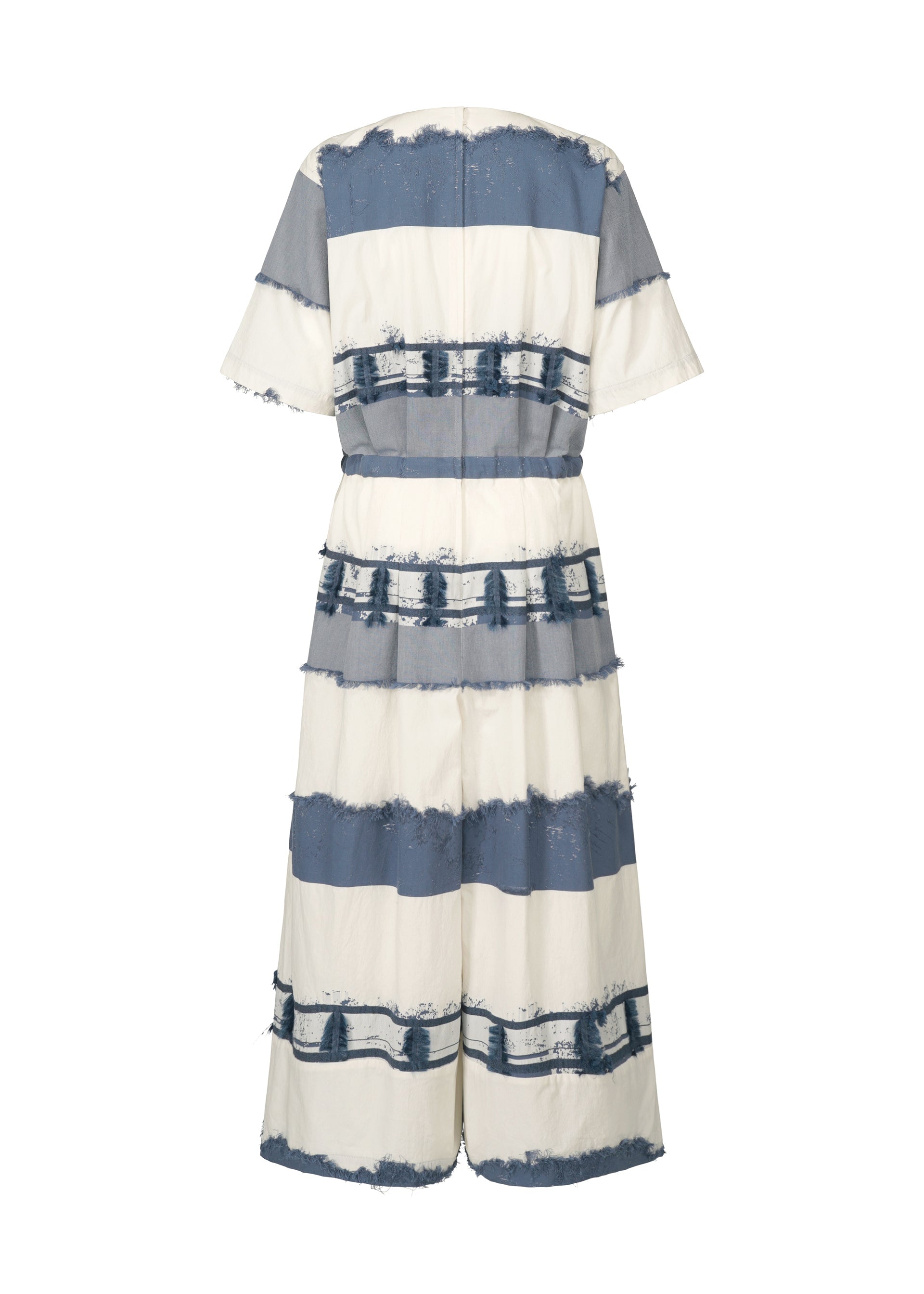 A detail shot of the HAAT KASANEGAKE jumpsuit.