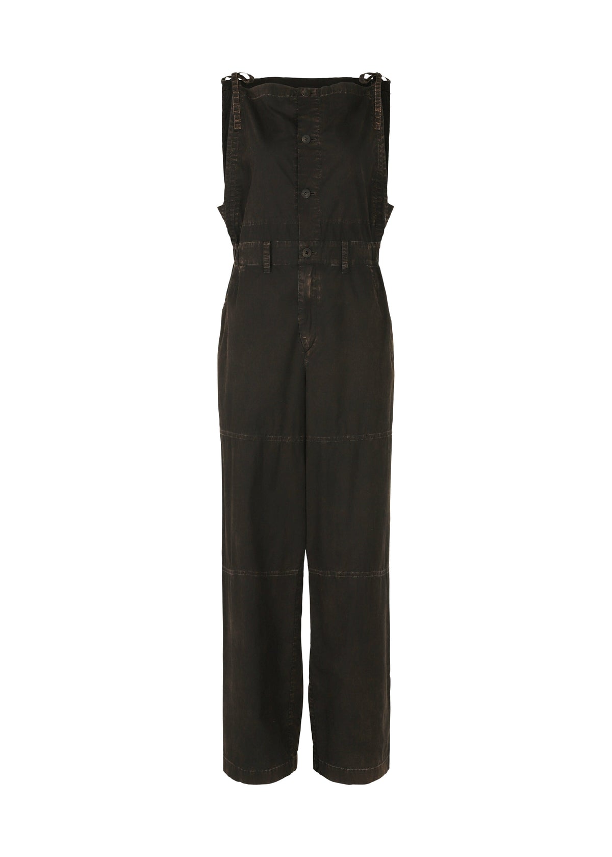 A product shot of the HAAT TENMOKU BOTTOM jumpsuit in brown (44).