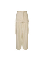 A detail shot of the HAAT TENMOKU BOTTOM jumpsuit.