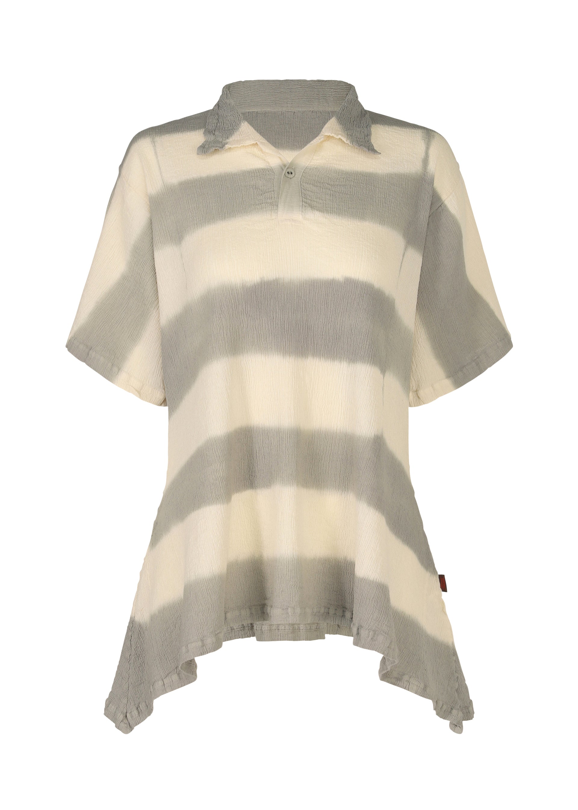 A product shot of the HAAT KYO CHIJIMI ITAJIME shirt in grey (12).
