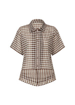 A product shot of the HAAT 2 SIDE PINTUCKING shirt in brown (44).