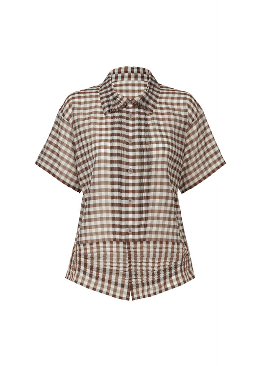 A product shot of the HAAT 2 SIDE PINTUCKING shirt in brown (44).