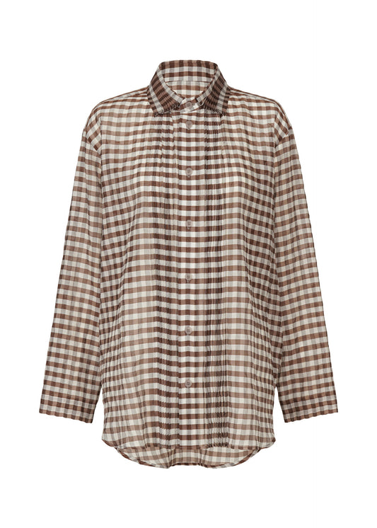 A product shot of the HAAT 2 SIDE PINTUCKING shirt in brown (44).