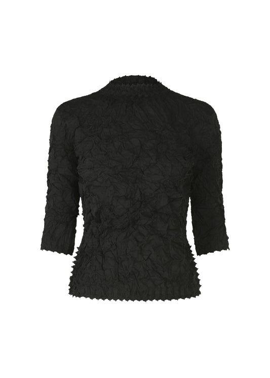 A product shot of the HAAT KUMO SHIBORI SHIRT shirt in black (15).