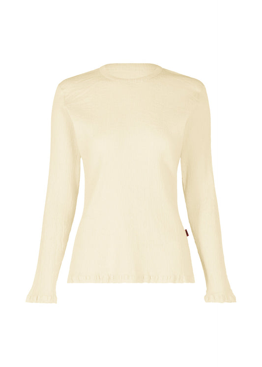 A product shot of the HAAT KYO CHIJIMI FEBRUARY shirt in off white (02).