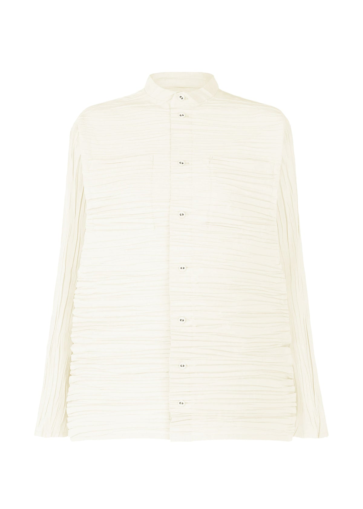 A product shot of the HAAT SHIBARI SHIRT shirt in white (01).