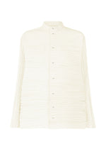 A product shot of the HAAT SHIBARI SHIRT shirt in white (01).