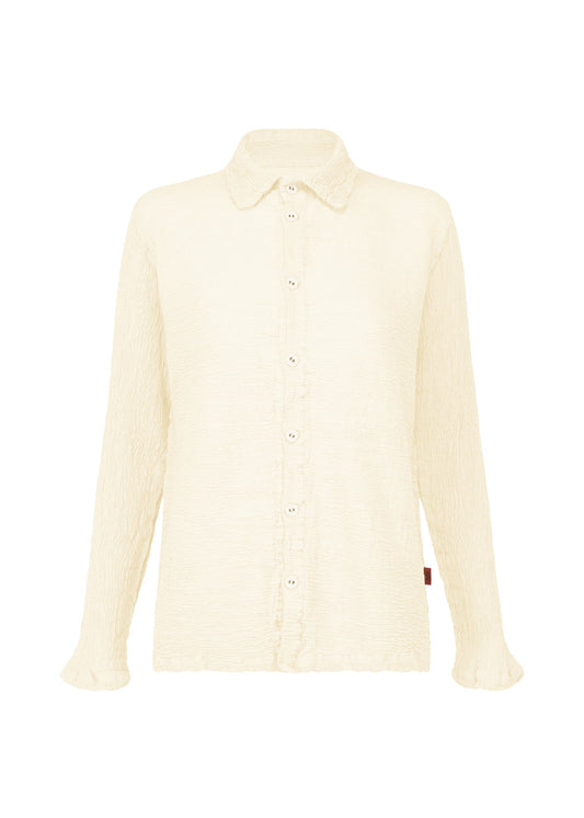 A product shot of the HAAT KYO CHIJIMI 2WAY JANUARY 1 shirt in white (01).