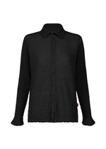 A product shot of the HAAT KYO CHIJIMI 2WAY JANUARY 1 shirt in black (15).