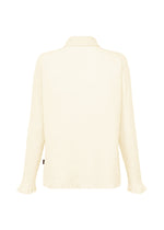 A detail shot of the HAAT KYO CHIJIMI 2WAY JANUARY 1 shirt.