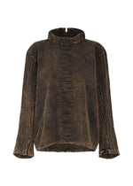 A product shot of the HAAT TENMOKU COTTON shirt in brown (44).