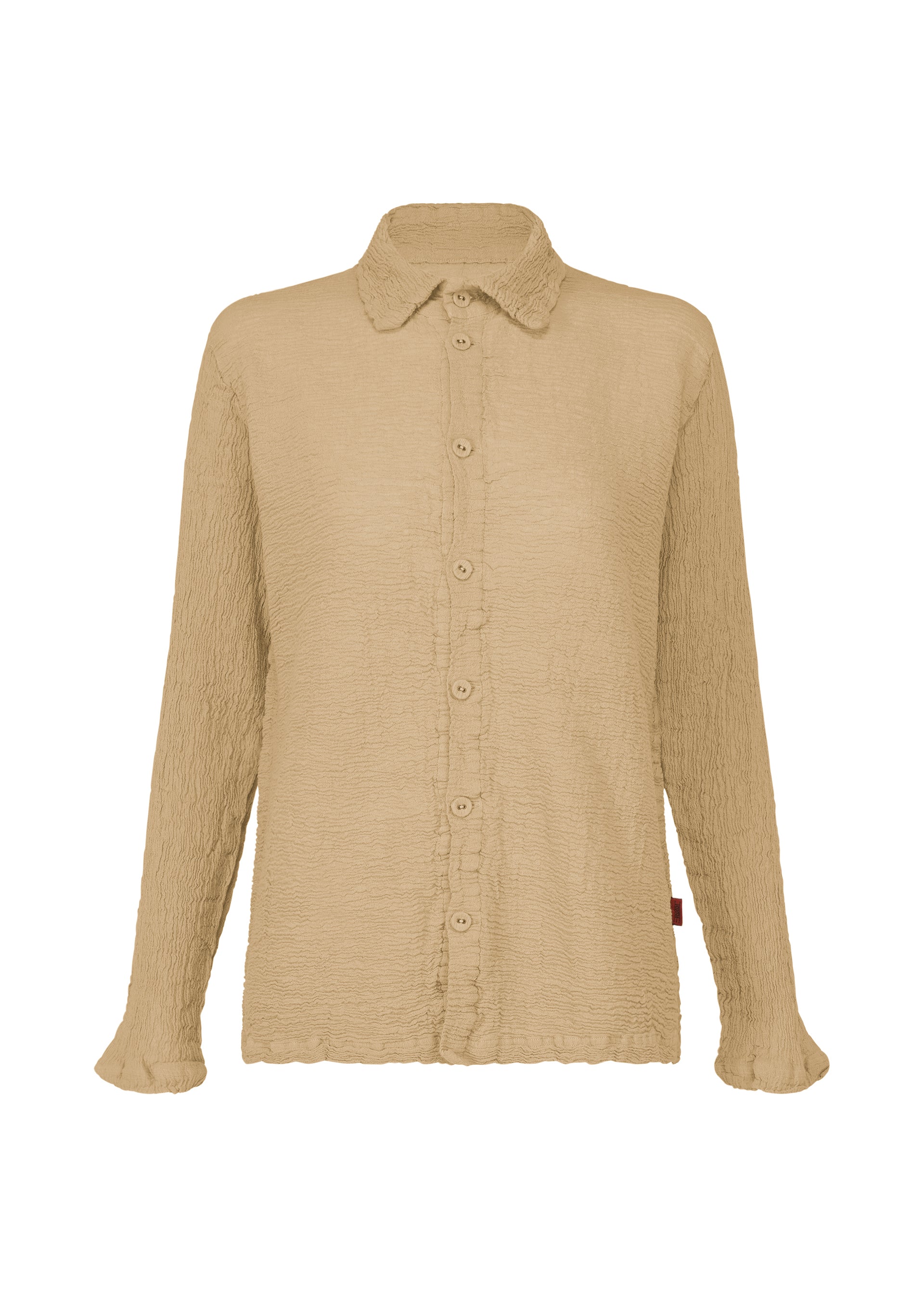 A product shot of the HAAT KYO CHIJIMI 2WAY JANUARY 2 shirt in beige (41).
