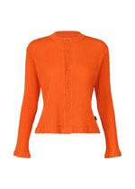 A product shot of the HAAT KYO CHIJIMI MAY cardigan in orange (32).