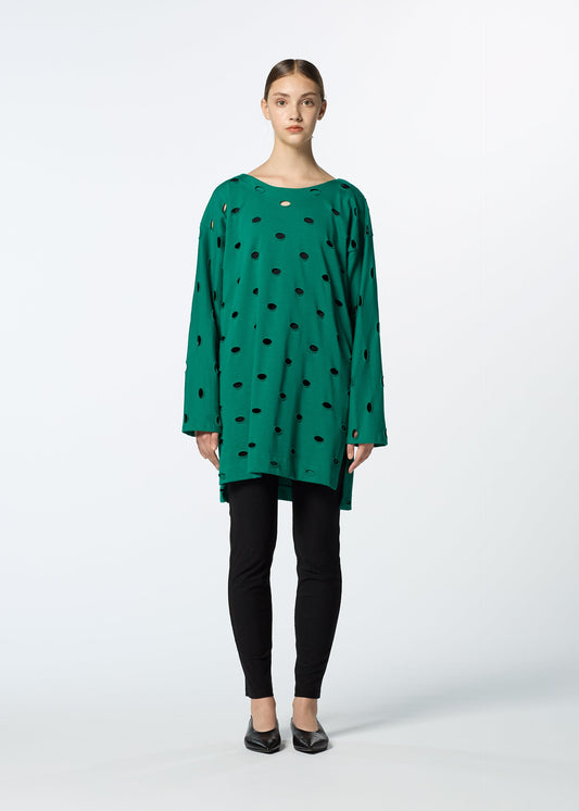 A model wears the HAAT HOLES tunic.