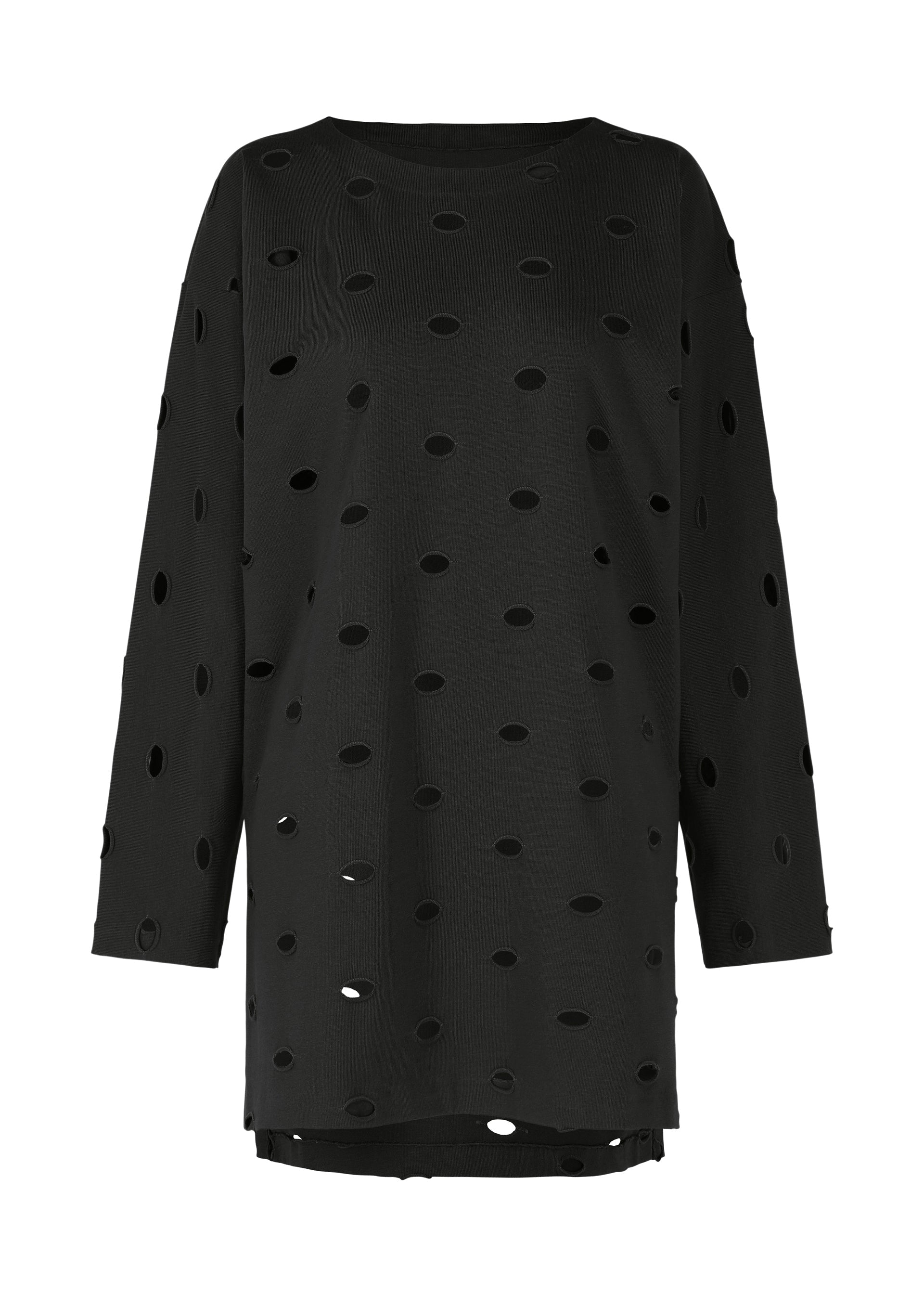 A product shot of the HAAT HOLES tunic in black (15).