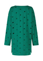 A detail shot of the HAAT HOLES tunic.