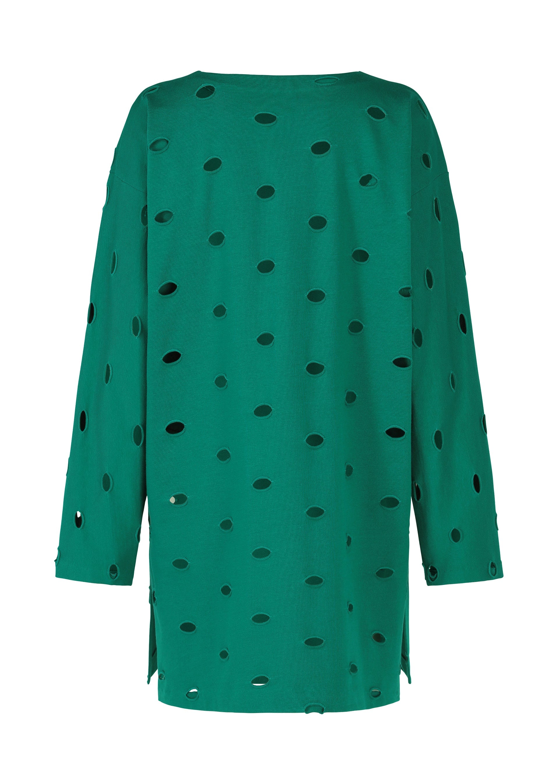 A detail shot of the HAAT HOLES tunic.