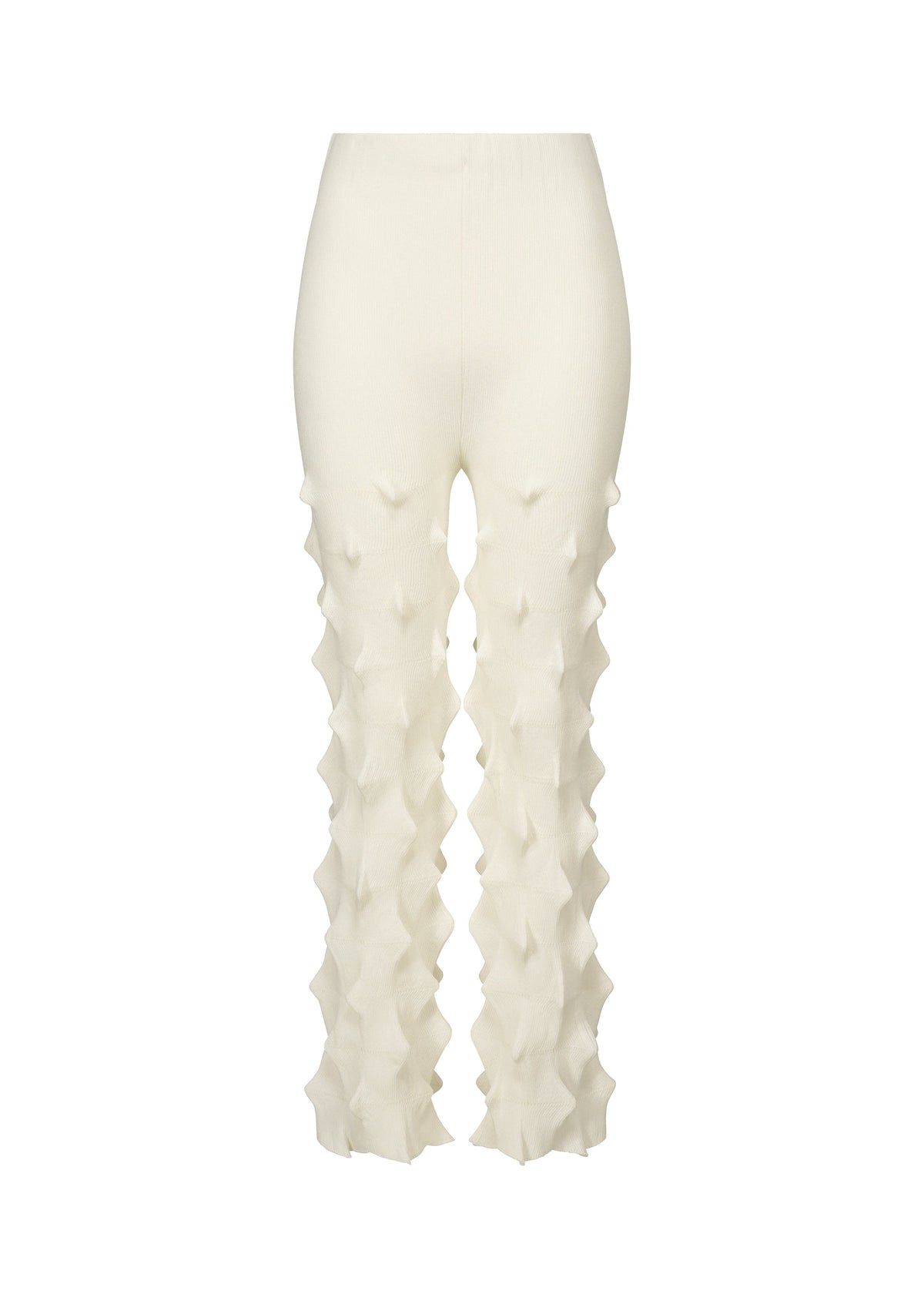 A product shot of the HAAT ZIG ZAG KNIT trousers in white (01).