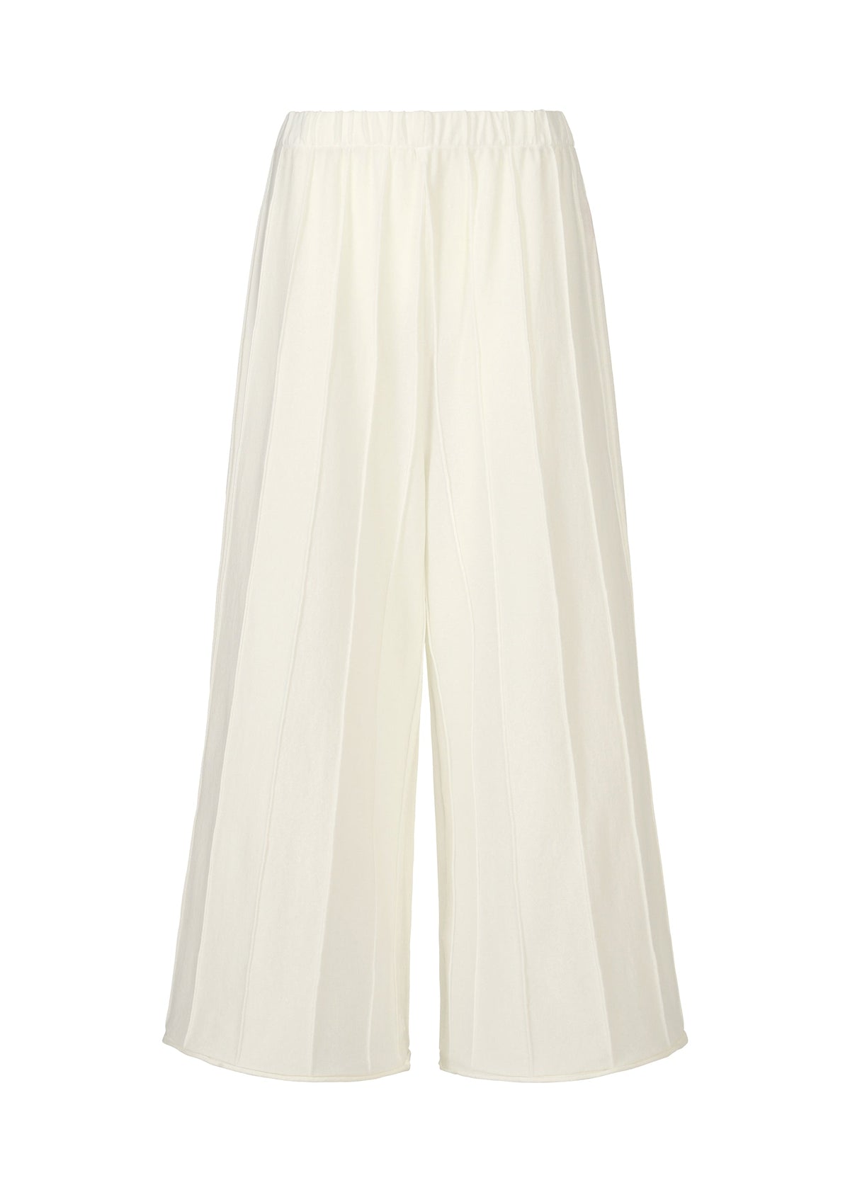 A product shot of the HAAT RADIAL LINE KNIT trousers in white (01).