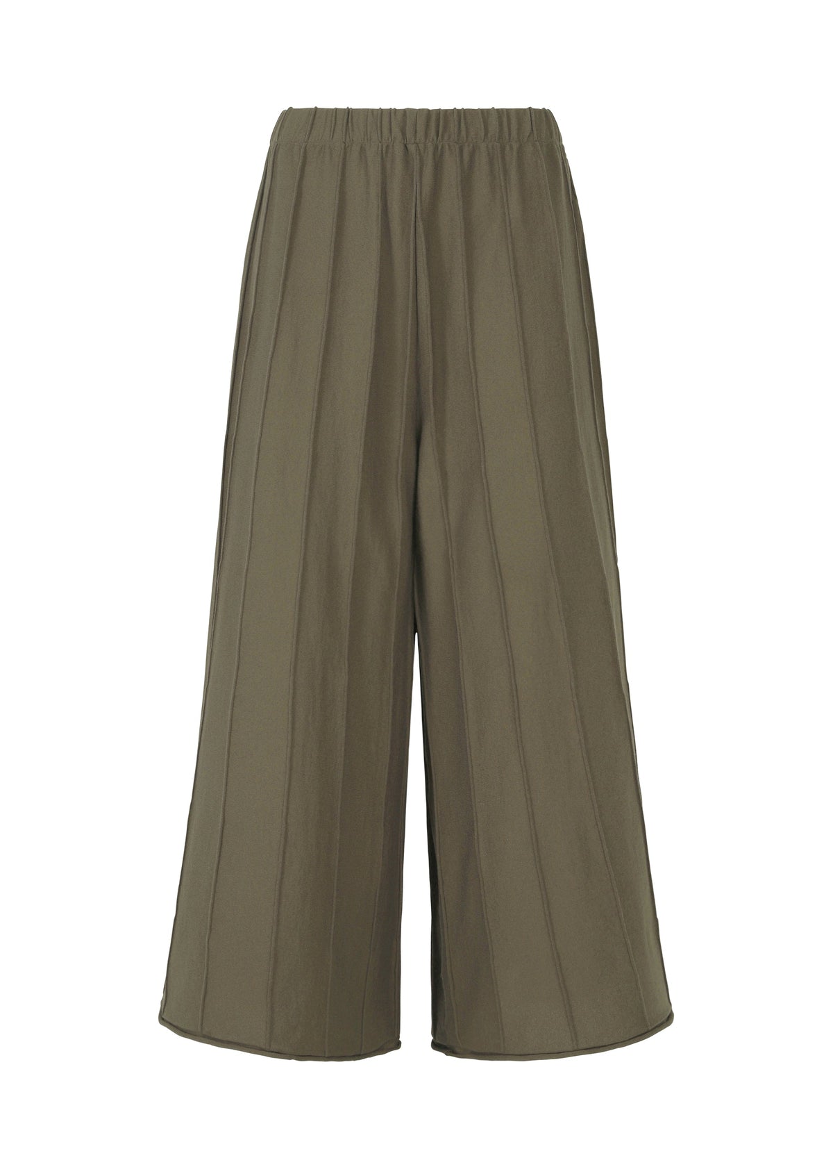 A product shot of the HAAT RADIAL LINE KNIT trousers in khaki (65).