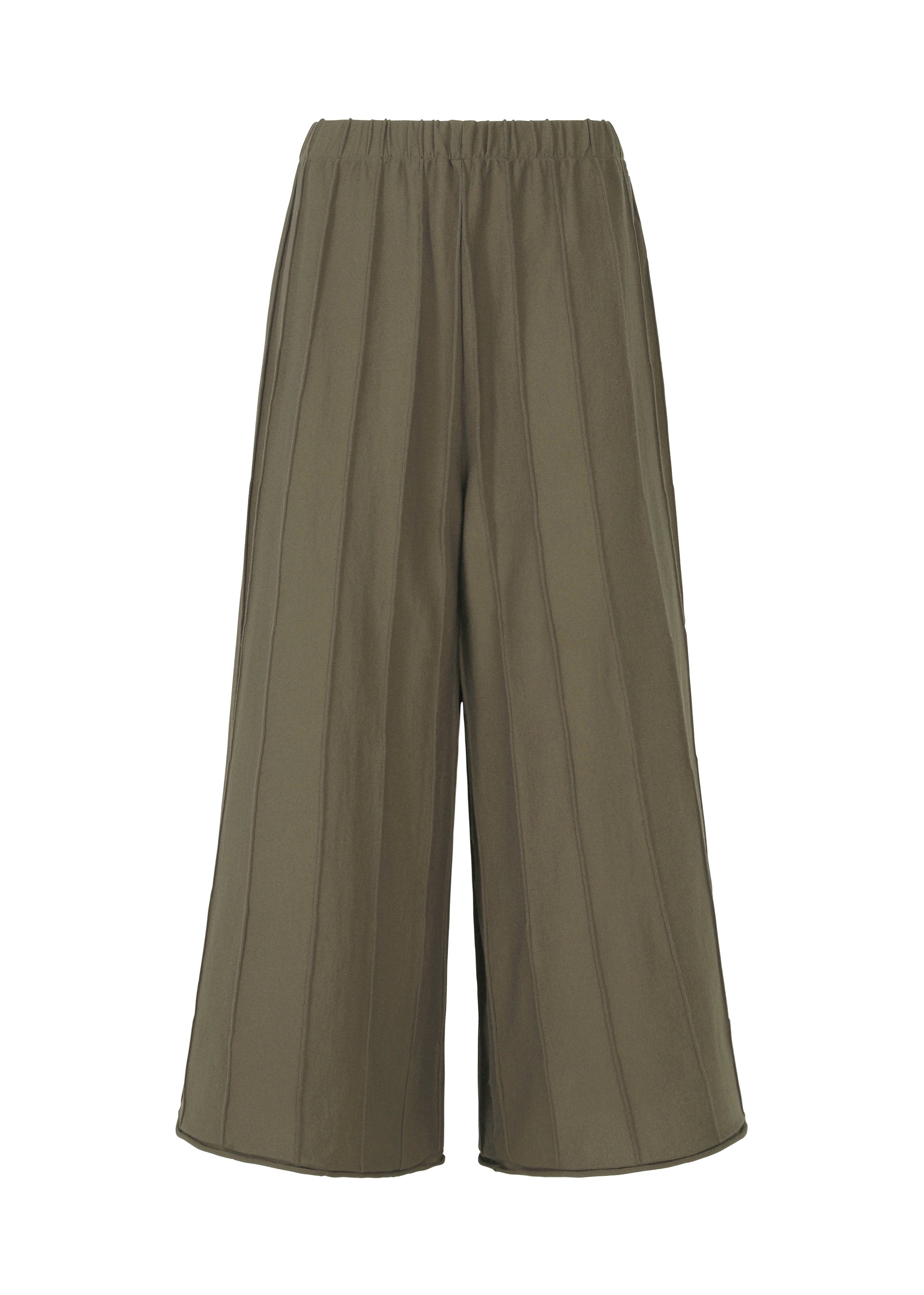 A product shot of the HAAT RADIAL LINE KNIT trousers in khaki (65).
