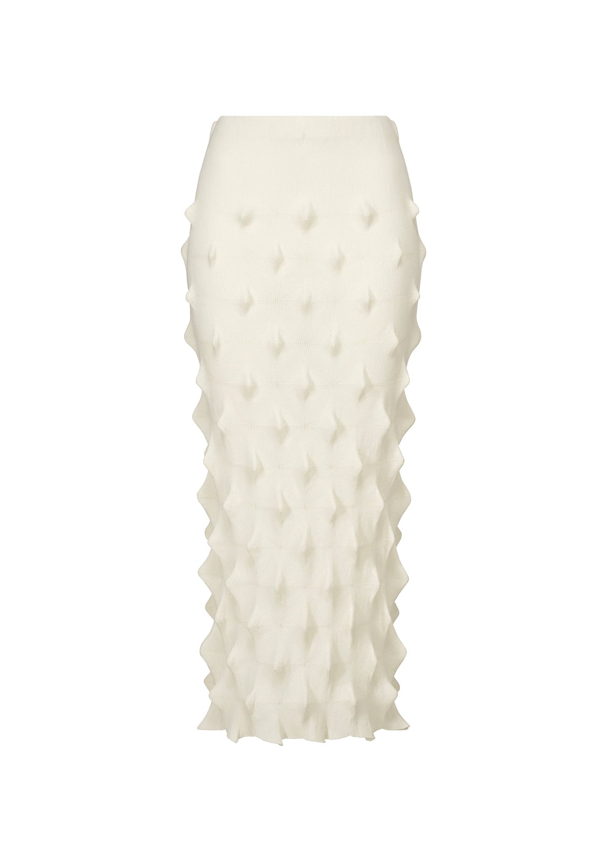 A product shot of the HAAT ZIG ZAG KNIT skirt in white (01).