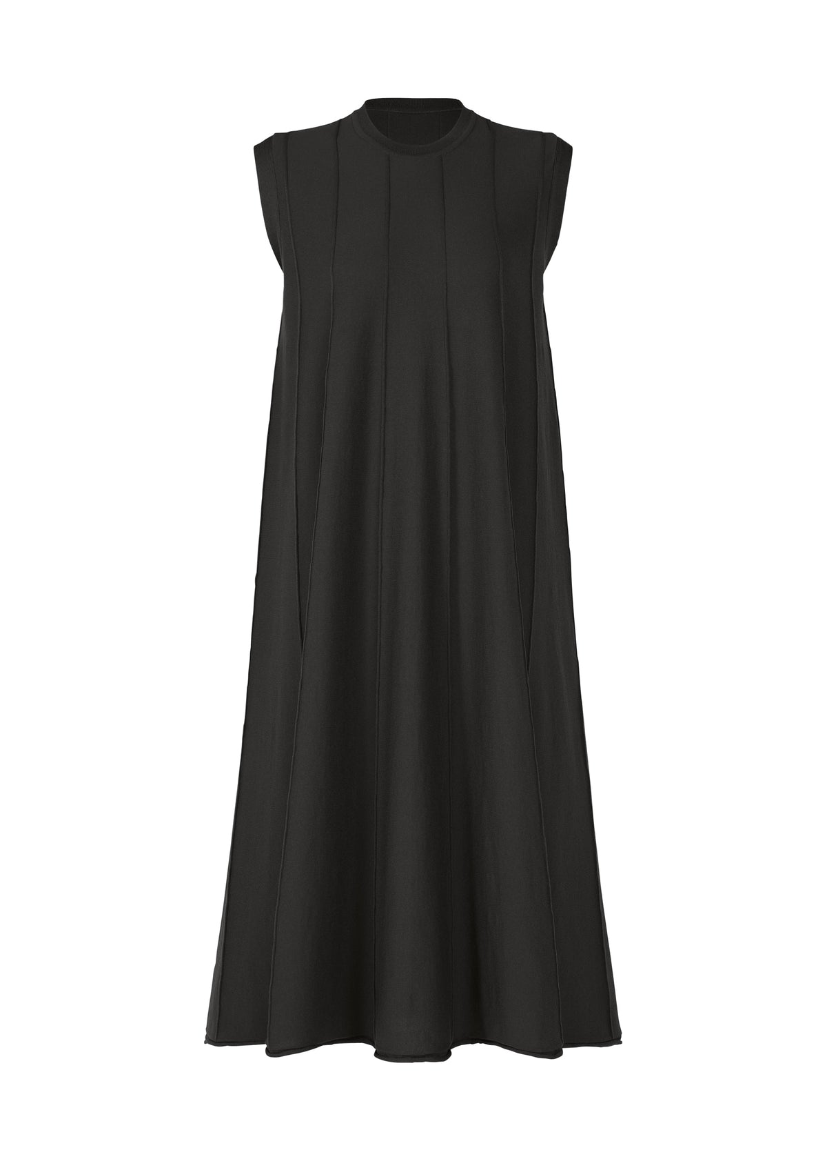 A product shot of the HAAT RADIAL LINE KNIT dress in black (15).