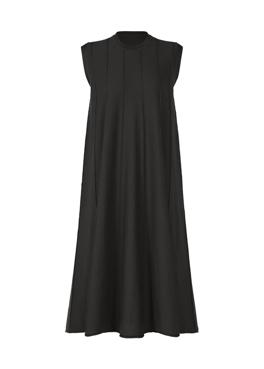 A product shot of the HAAT RADIAL LINE KNIT dress in black (15).