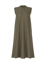 A product shot of the HAAT RADIAL LINE KNIT dress in khaki (65).