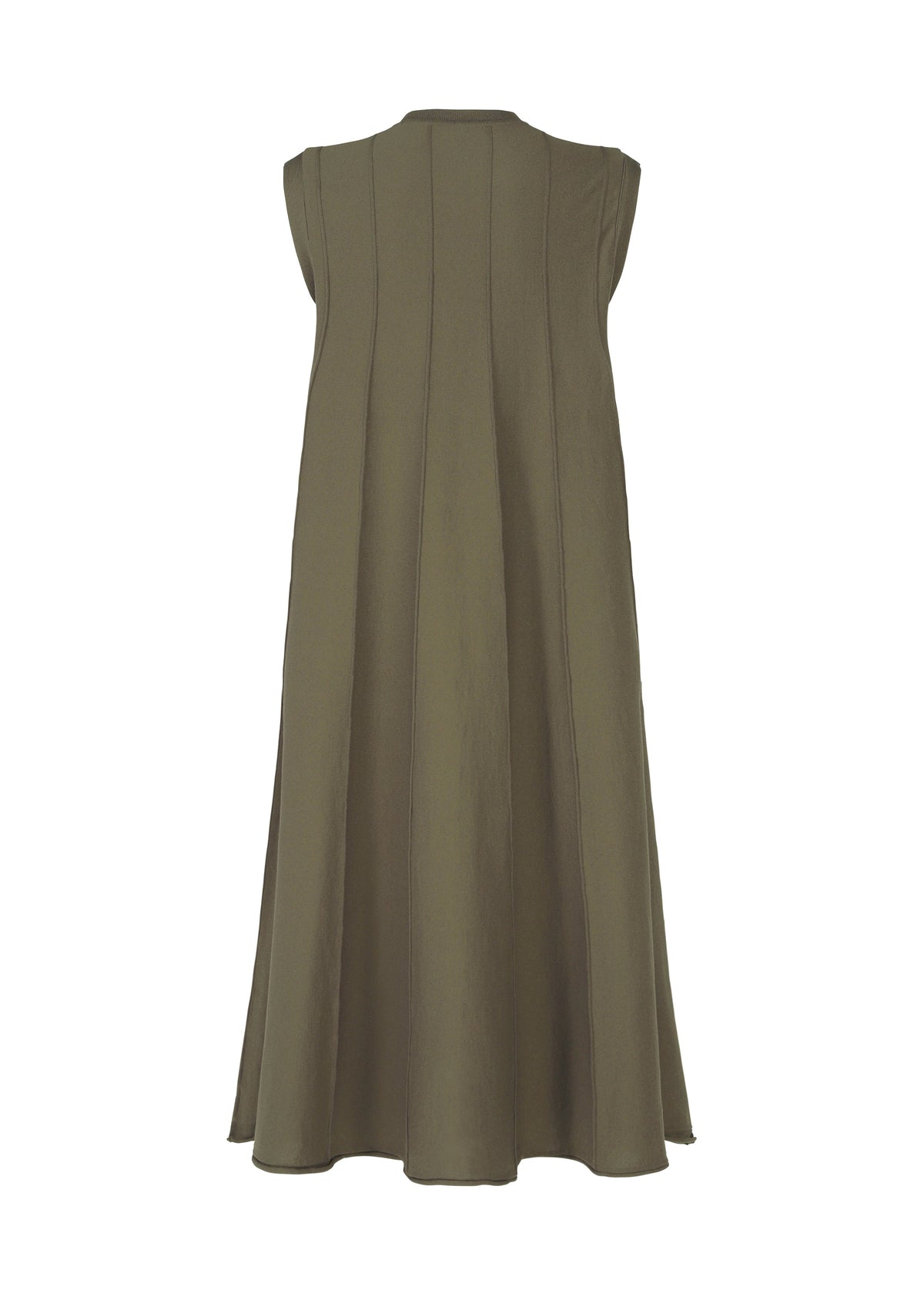 A detail shot of the HAAT RADIAL LINE KNIT dress.