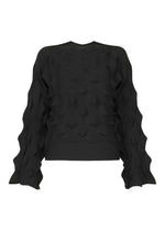 A product shot of the HAAT ZIG ZAG KNIT shirt in black (15).