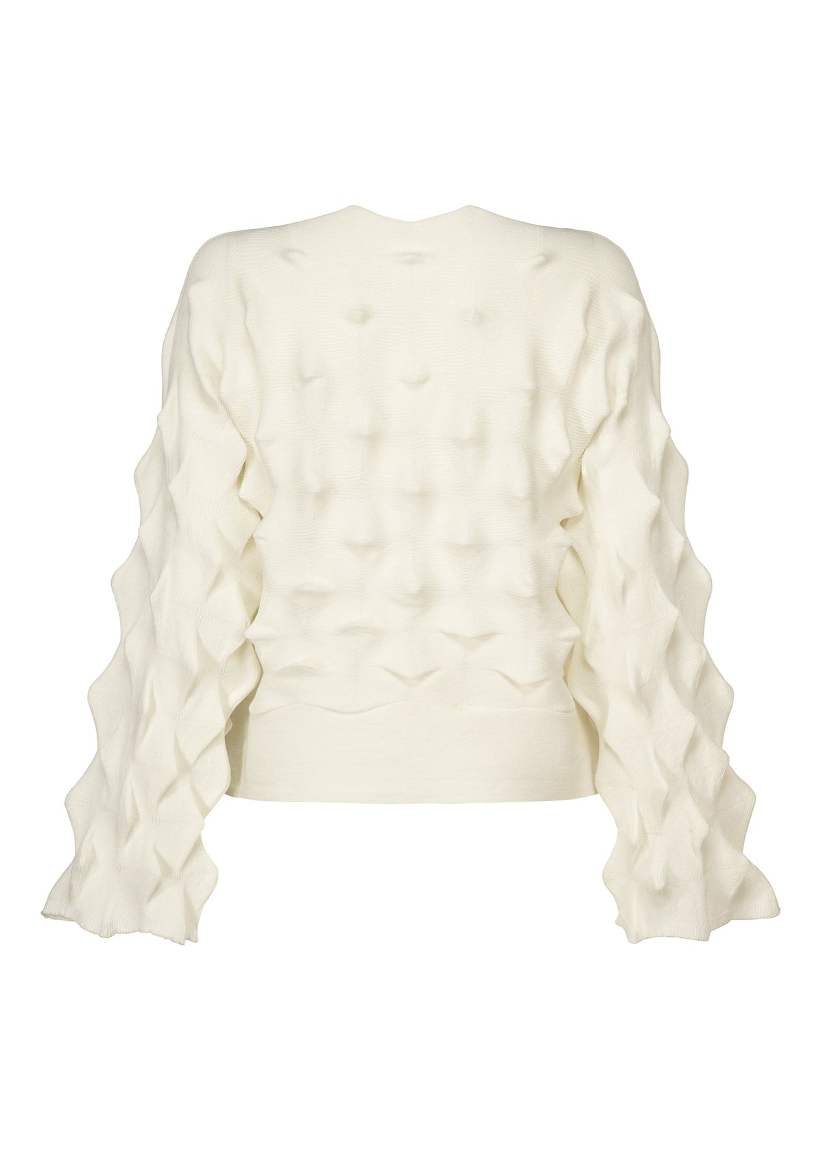 A detail shot of the HAAT ZIG ZAG KNIT shirt.