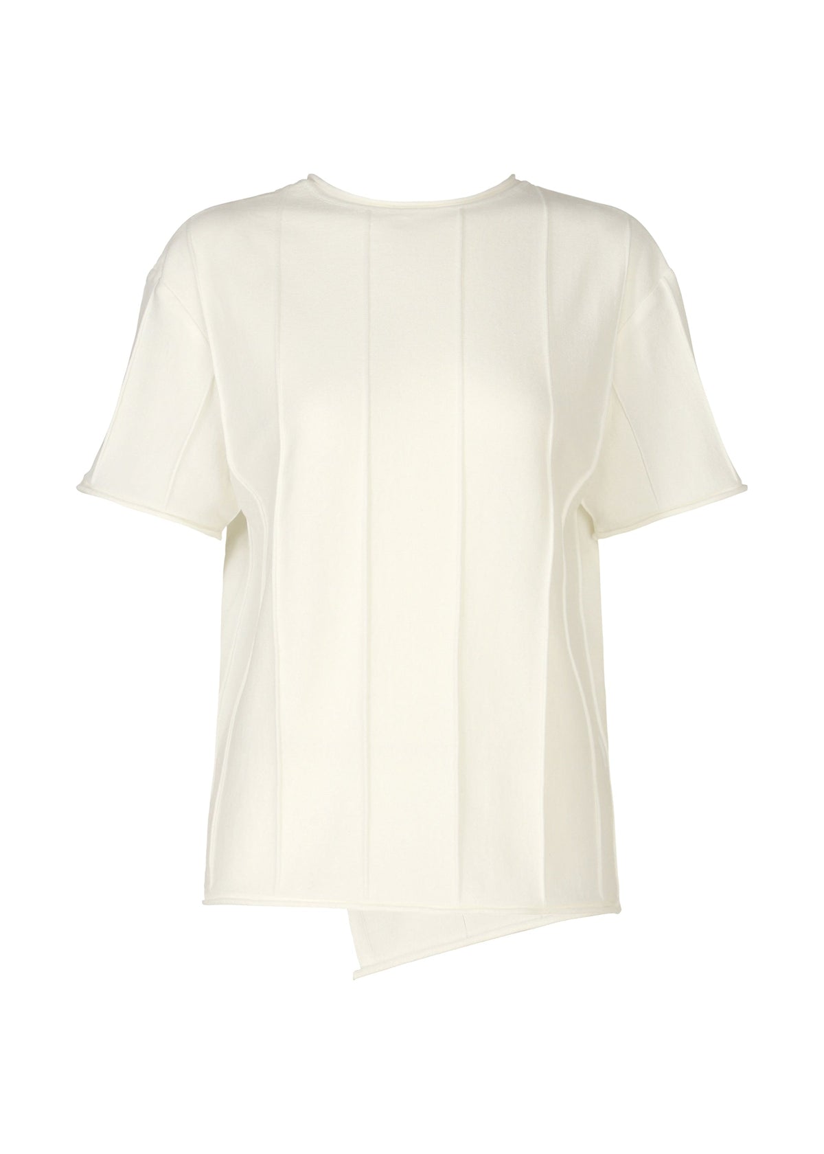 A product shot of the HAAT RADIAL LINE KNIT shirt in white (01).