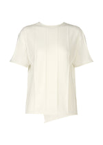 A product shot of the HAAT RADIAL LINE KNIT shirt in white (01).