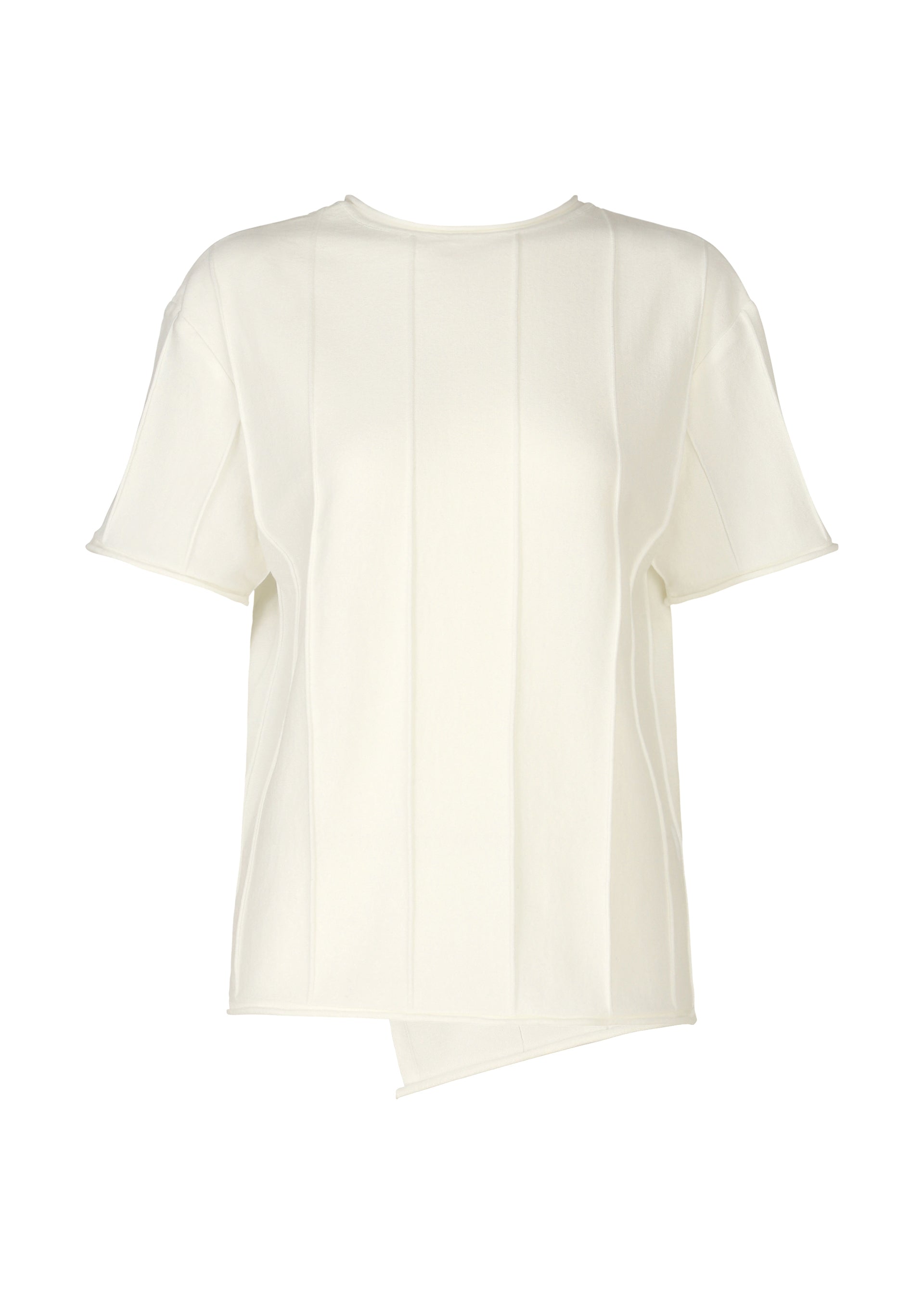 A product shot of the HAAT RADIAL LINE KNIT shirt in white (01).