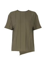 A product shot of the HAAT RADIAL LINE KNIT shirt in khaki (65).