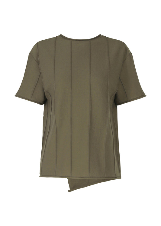 A product shot of the HAAT RADIAL LINE KNIT shirt in khaki (65).