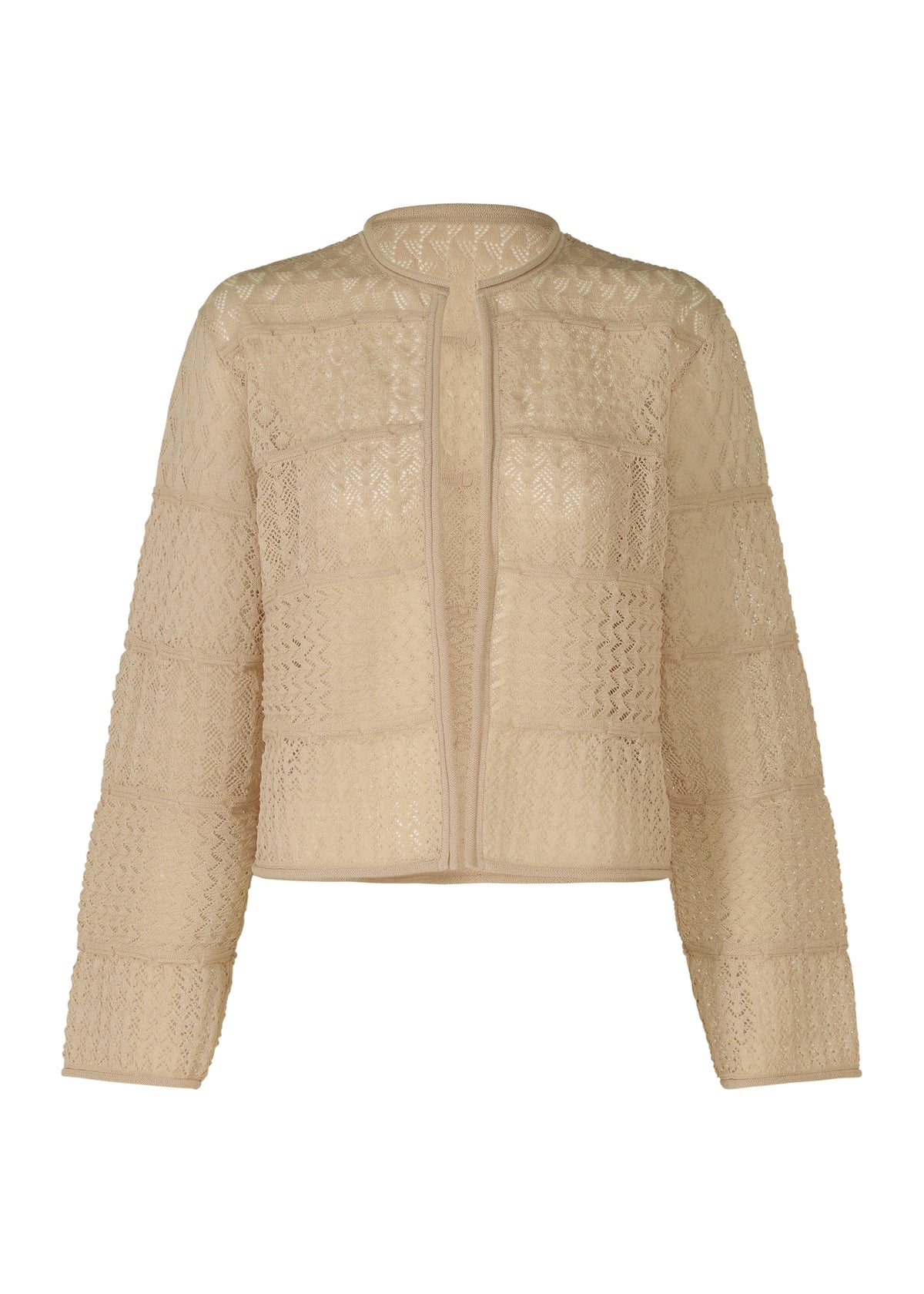 A product shot of the HAAT CURLING SHEER KNIT cardigan in light beige (40).