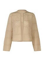 A product shot of the HAAT CURLING SHEER KNIT cardigan in light beige (40).
