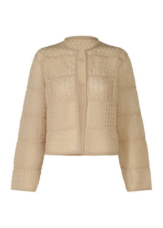 A product shot of the HAAT CURLING SHEER KNIT cardigan in light beige (40).