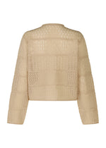 A detail shot of the HAAT CURLING SHEER KNIT cardigan.