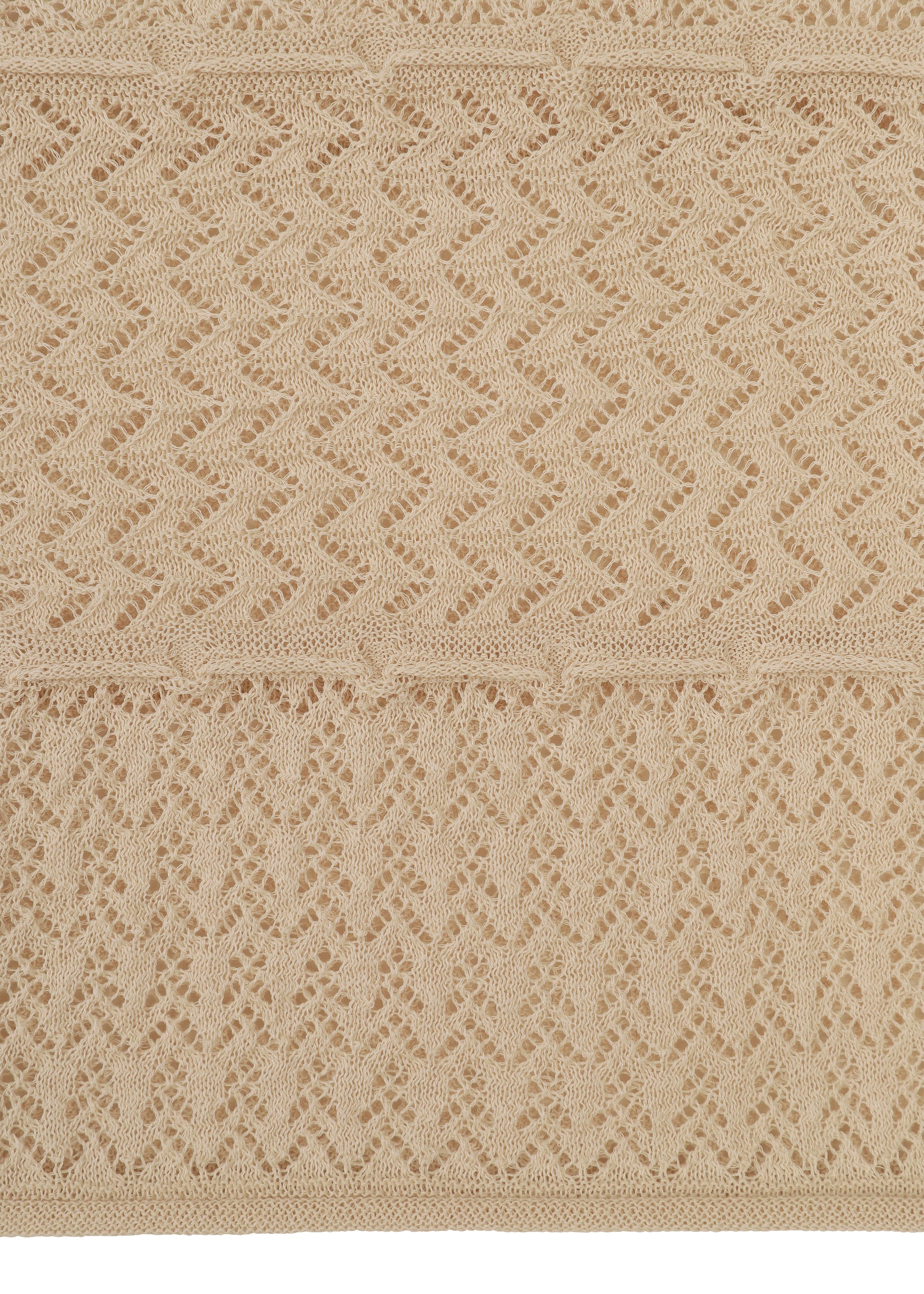 A detail shot of the HAAT CURLING SHEER KNIT cardigan.